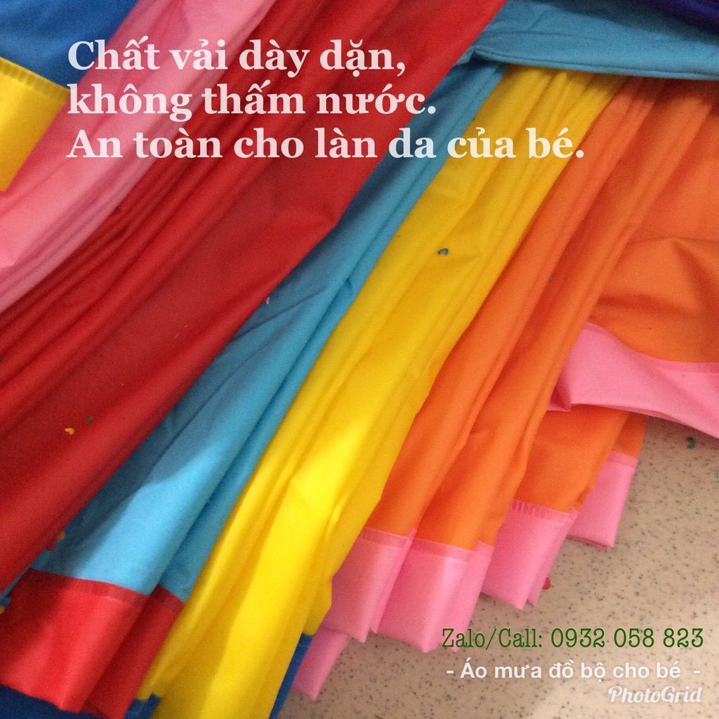 Bộ quần áo mưa cho bé, áo mưa bộ nhiều màu - Mint ăn dặm