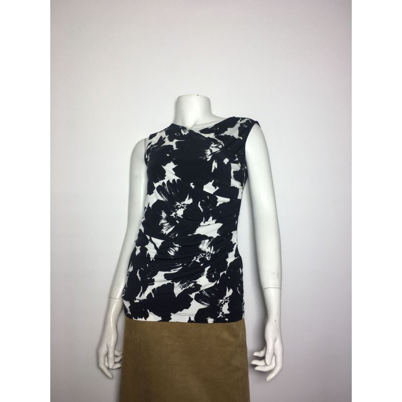 Áo kiểu thun nữ hiệu DKNY không tay có in họa tiết size S, XS chính hãng
