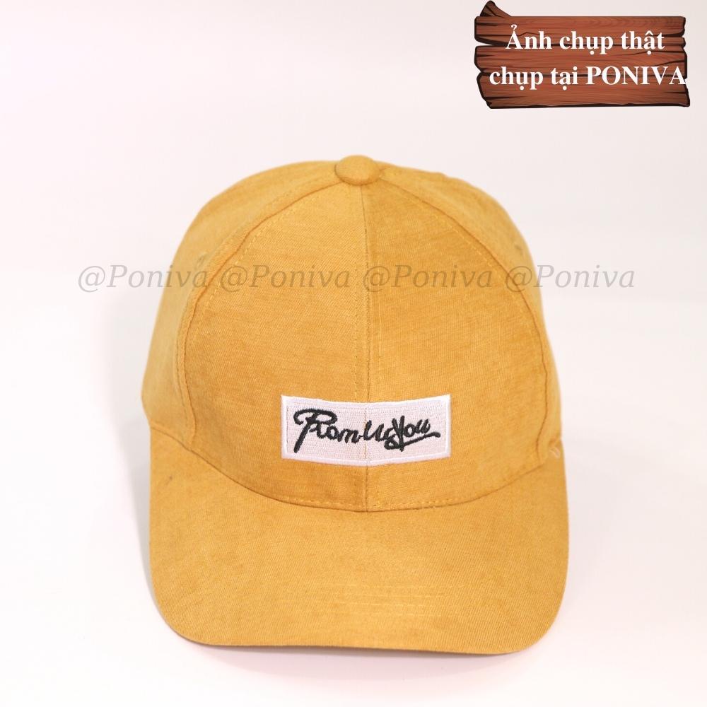 Mũ lưỡi trai ❤️ Nón kết thêu chữ PromissYou chất vải nhung  form unisex phong cách Ulzzang Thời trang PONIVA siêu hot