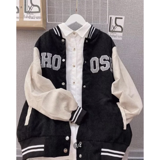Áo khoác bomber nhung 2 lớp siêu mịn siêu đẹp - Hana Shop