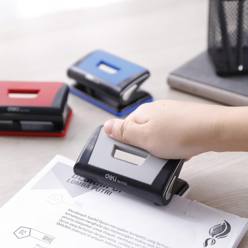 Dụng Cụ Bấm Lỗ Giấy Thủ Công Deli Tối Đa 10 Tờ - Chắc Chắn, An Toàn, Linh Hoạt - Sử Dụng Cho Các Loại Giấy - E0103