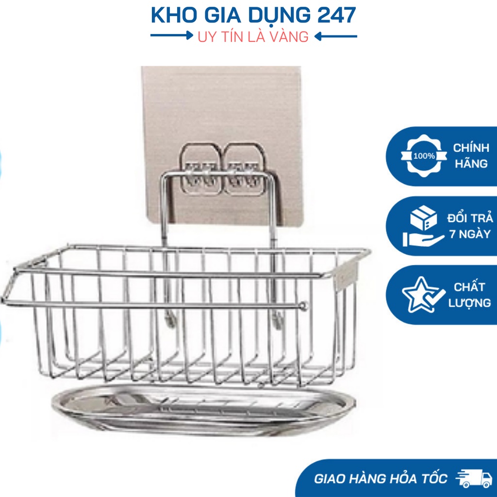 Giá Kệ Để Giẻ Rửa Bát INOX Có Khay Hứng Nước, Chất Liệu INOX 304, Lắp Đặt Dễ Dàng, Sử Dụng Đơn Giản