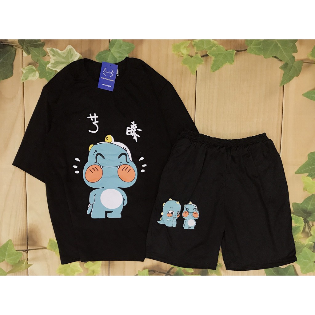 [THUN DÀY MỊN] Set Đồ Bộ Khủng Long Couple cartoon 3D Cute DB80-Lapi VN, Thun Cotton Thoáng Mát, Freesize,Set đồ mặc nhà | BigBuy360 - bigbuy360.vn