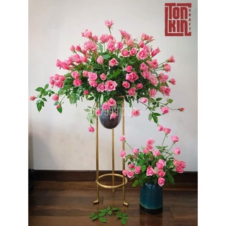 Bình hoa đứng bằng đồng, chậu đồng cắm hoa có chân cao 75cm