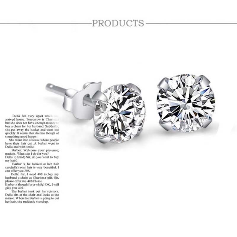 Đôi khuyên tai bạc 925 đính đá zircon sang trọng cho nữ