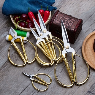 Kéo vàng Zig Zag Bền thép cao Cổ điển Thợ may Kéo Thủ công Gia dụng cho Kéo vải Thêu Kéo cắt may