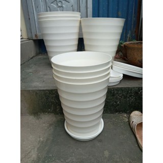 Chậu NHỰA cao cấp kèm đĩa rộng 25cm x30cm