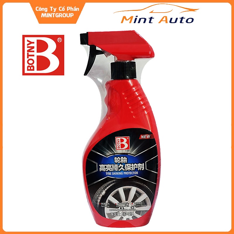 Chai Xịt Bóng Lốp Ô Tô, Xe Máy Bảo Dưỡng Lốp Xe Botny B-1992 Dung Tích 360ml