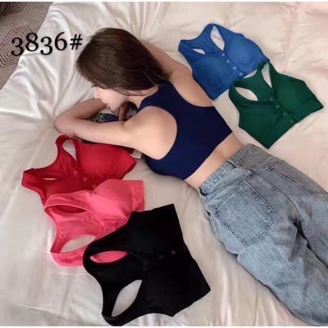 bra tập gym, yoga cài khuy ngực trước dáng croptop trẻ trung  322