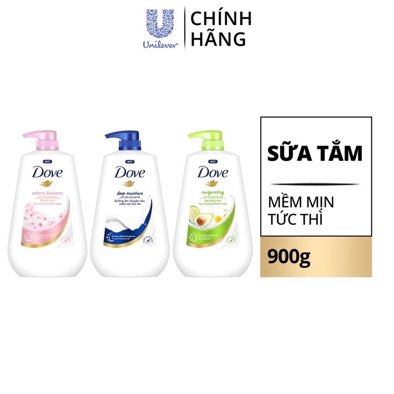 SỮA TẮM DOVE CHUYÊN SÂU 900g/ mềm mịn thiên nhiên 900gr