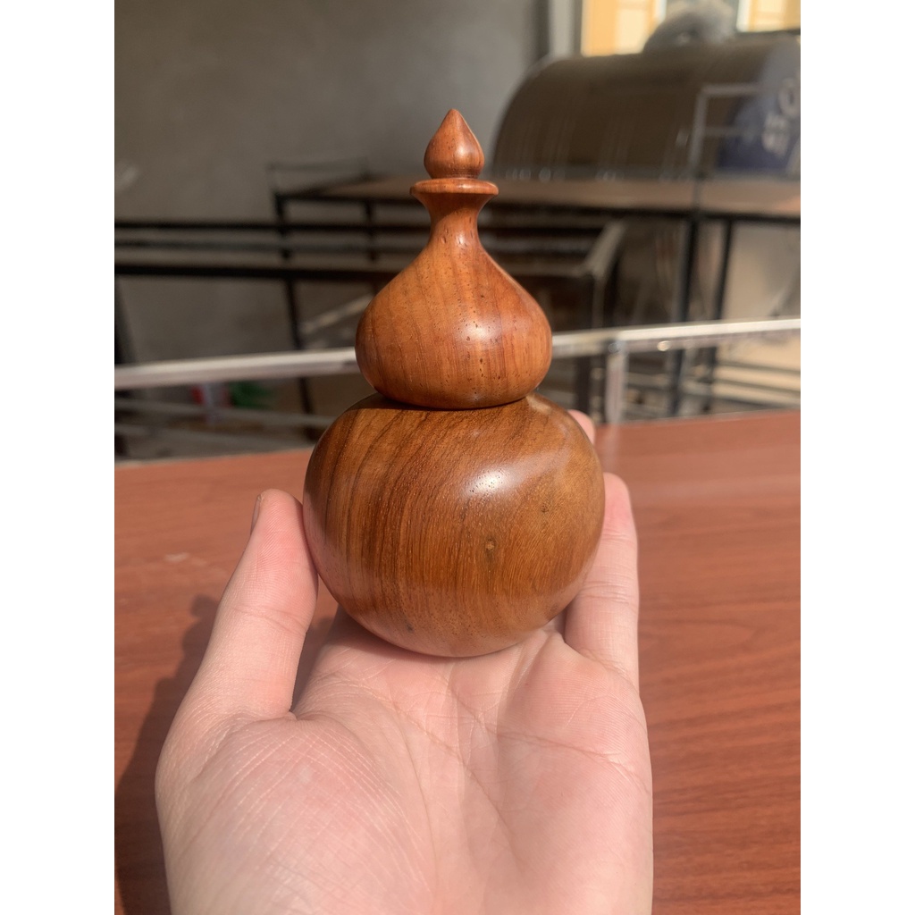 Lọ tăm gỗ Hương hồ lô cao lõi gỗ già