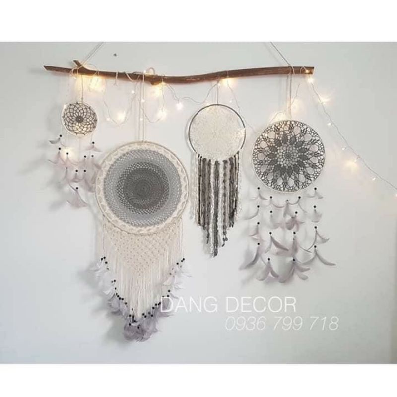 Bộ dreamcatcher gồm 4 cái size lớn trang trí nhà cửa phong cách vintage