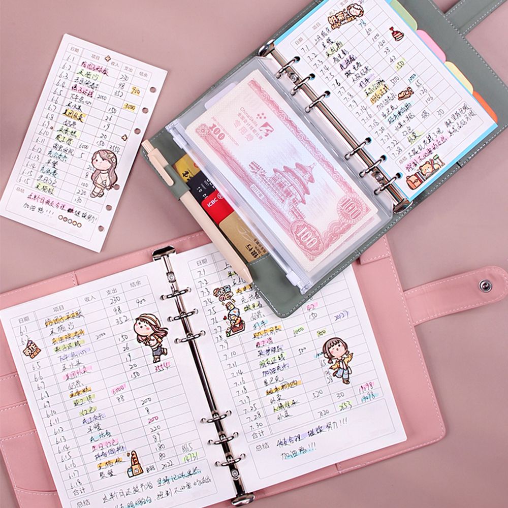 Sổ tay bìa da PU mini khổ A5/A6 nhiều lớp DIY