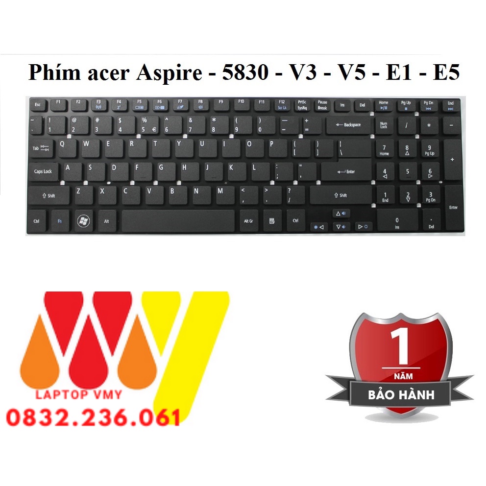 Bàn phím laptop ACER Aspire 5830 5830G 5830T 5830TG 5755 5755G - V3-531, V3-551, V3-571, V3-572, V3-731, V5-561