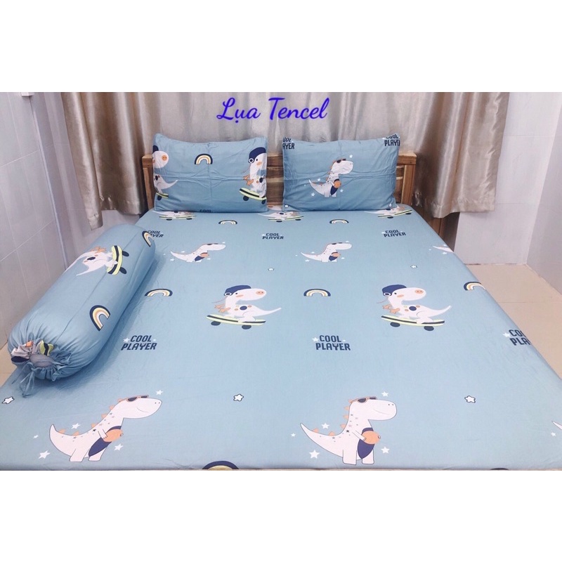 BỘ DRAP VẢI TENCEL SIÊU MỀM MÁT Size 1m8x2m (inbox chọn mẫu)