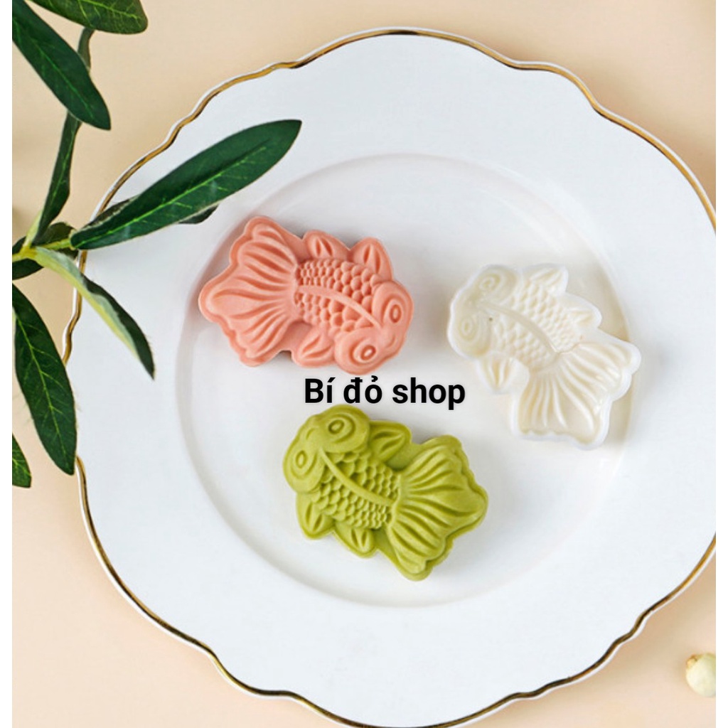 Size 60g - Khuôn trung thu 2019 lò xo CÁ XÒE ĐUÔI 60g - Bí đỏ shop dụng cụ làm bánh
