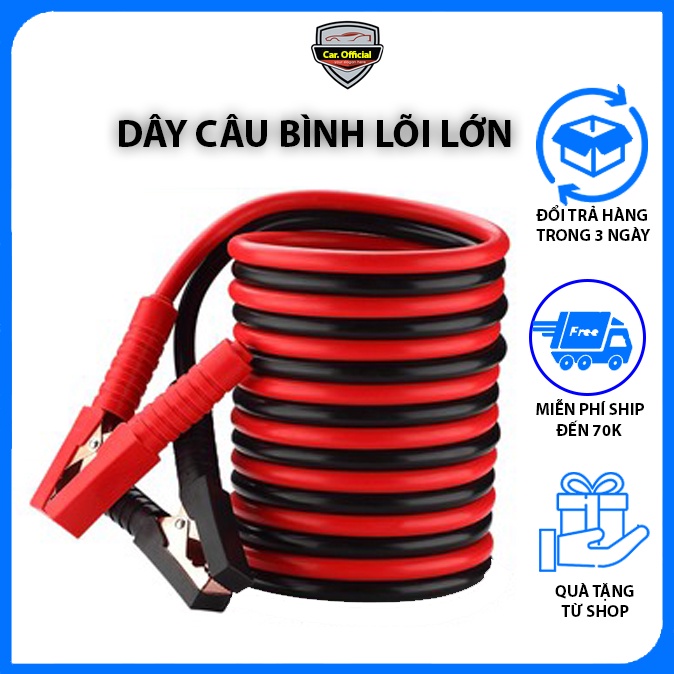 Dây Câu Bình Acquy - Dây Câu Bình Điện Ắc Quy Nguyên Chất – Cao Cấp Có Kẹp Cách Điện Bảo Hành 12 Tháng