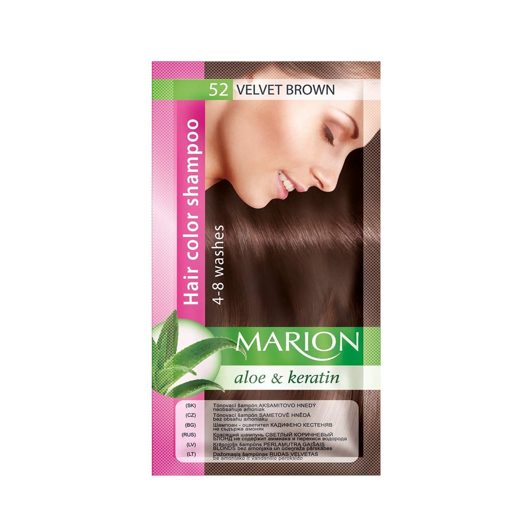 [Màu nâu Velvet Brown] Dầu gội nhuộm tóc Marion hair color shampoo