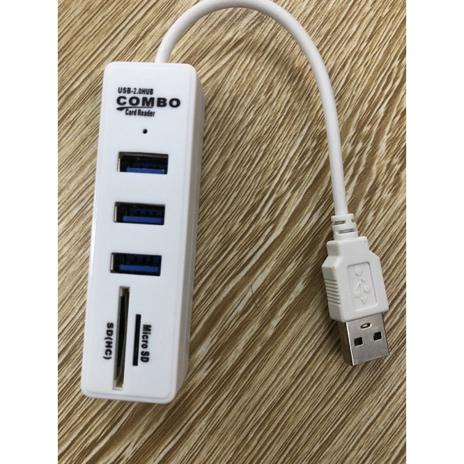 Bộ Hub USB 2.0 Combo Đa Năng Tích Hợp 3 Cổng USB Và 2 Cổng Thẻ Nhớ SD, TF