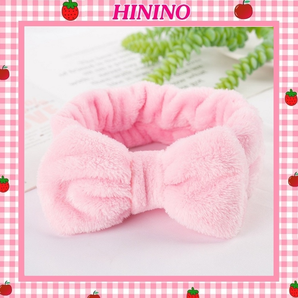 Băng đô nơ vải nhung mềm mại cài tóc trang điểm rửa mặt dễ thương BD15