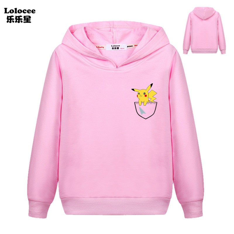 POKEMON Áo Hoodies Hình Pikachu Xinh Xắn Dành Cho Bé