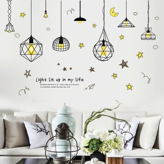 Decal dán tường Dây đèn thả Light mới