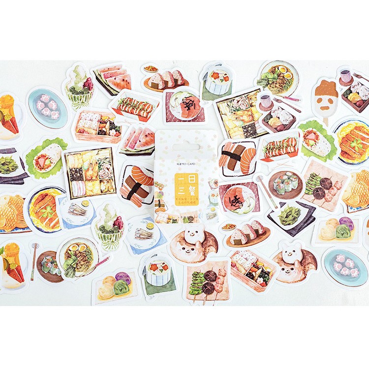Hộp 46 miếng sticker mẫu món ăn nhật bản
