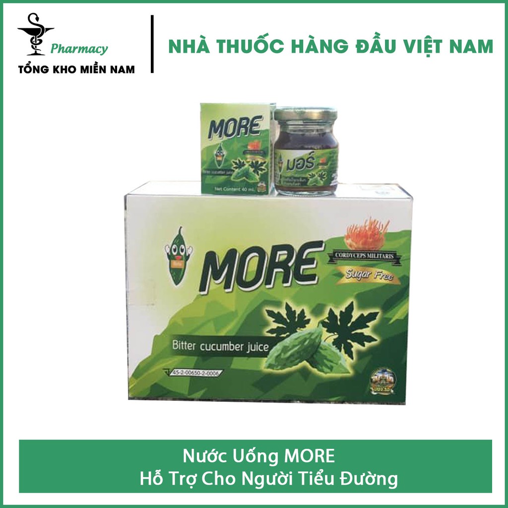 Nước uống khổ qua rừng More - Hỗ trợ tiểu đường – hộp 6 lọ - Tổng Kho MiềnNam