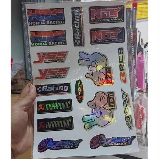 Tem, decal 7 màu trang trí cho xe máy, nón bảo hiểm, tủ, bàn,....