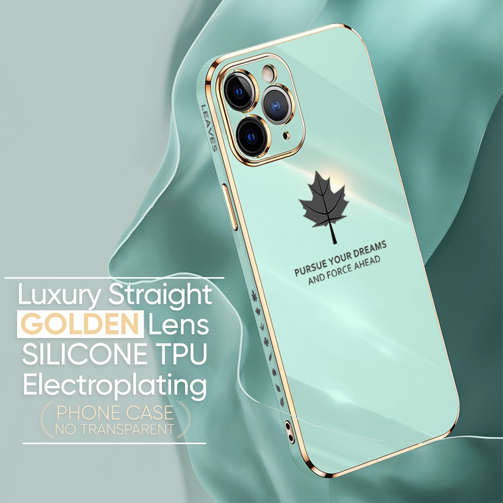 Samsung Galaxy A10 A10S A52 A52S A22 A02 A02S M02 A20S A20 A30 A30S A50 A50S 4G 5G For Phone Case Soft Casing Silicone Maple Leaf Electroplating Full Cover Shockproof TPU Cases