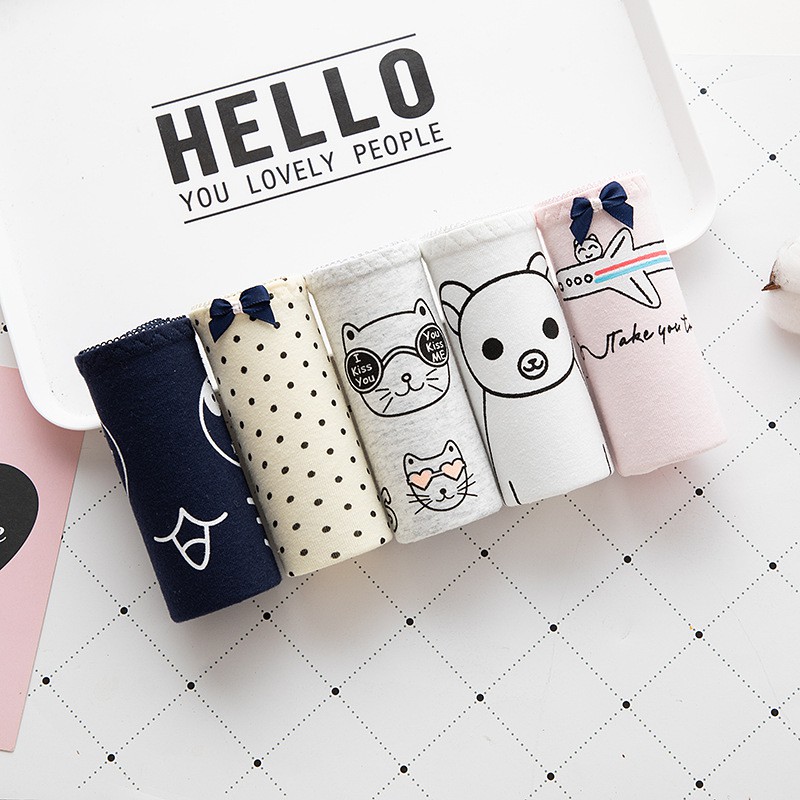 Quần lót nữ cotton cao cấp co giãn kháng khuẩn in hình đáng yêu dễ thương QL45 | BigBuy360 - bigbuy360.vn