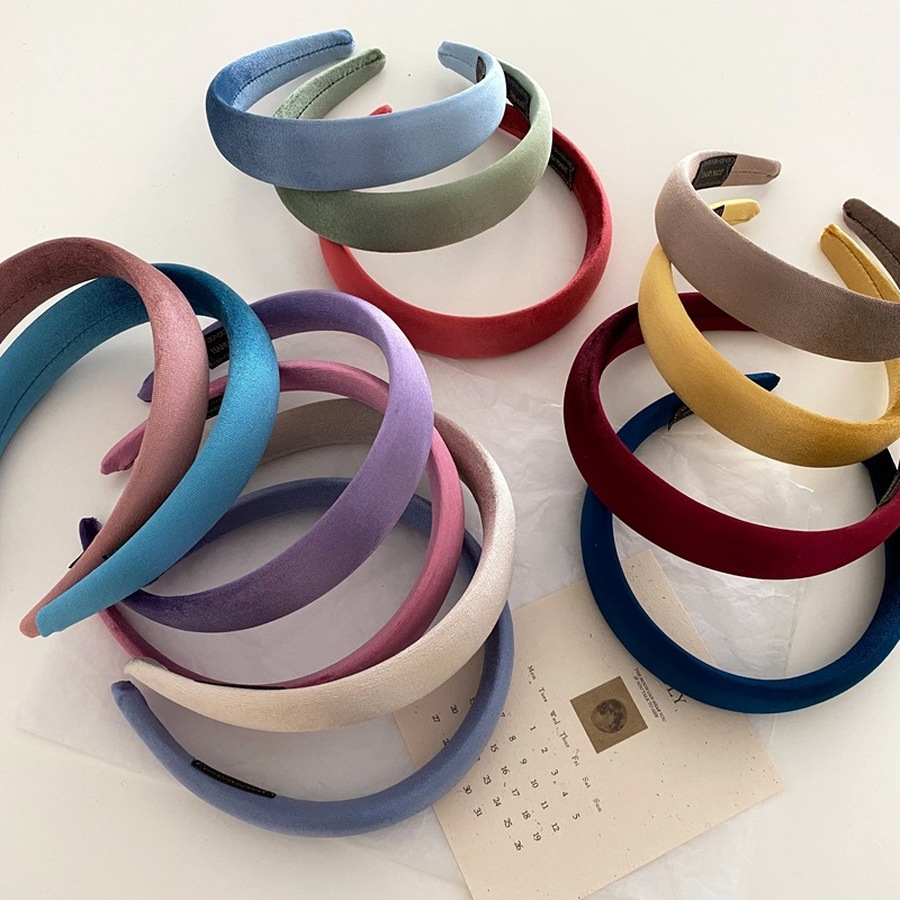 Cài tóc bằng nhung màu trơn kiểu dáng xinh xắn phong cách vintage dành cho nữ