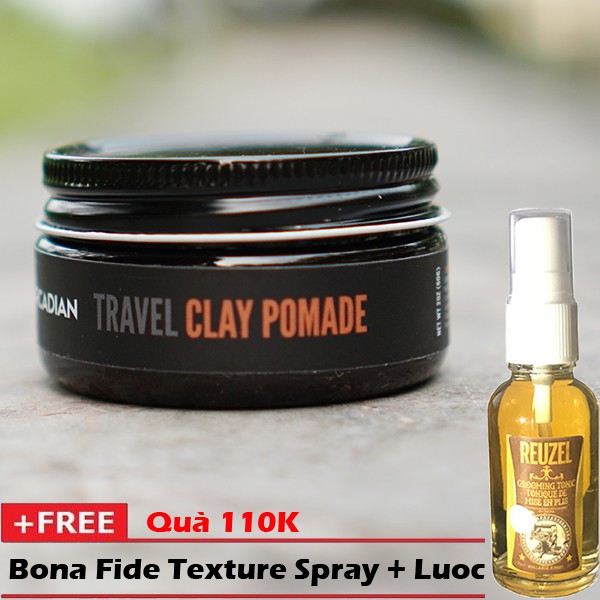 [Chính Hãng USA ]  Arcadian Clay Pomade tạo kiểu tóc  + Tặng Pre-styling Azenman Parana 20ml + Lược Tạo Kiểu