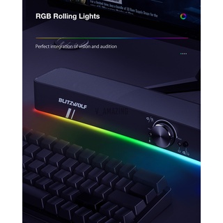 Loa Máy Tính Blitzwolf 2.0 Rgb Âm Thanh Siêu Trầm Xoay 360 Độ