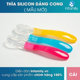 [Mẫu mới] Thìa ăn dặm Silicon cho bé dáng cong -  Cực mềm & Đẹp - Ảnh thật