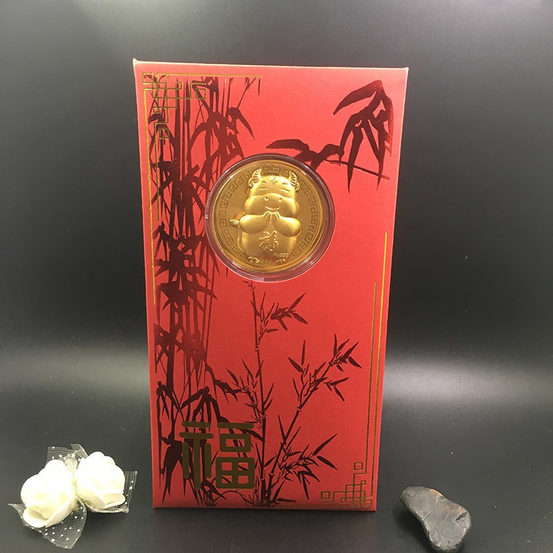 Lì xì đồng vàng chú TRÂU may mắn mạ vàng 24K - TẾT TÂN SỬU 2021 - C01