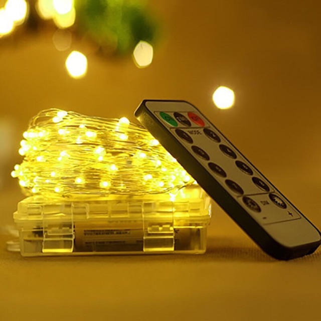 Đèn fairy light nhiều chế độ có REMOTE điều khiển dùng pin aa /usb