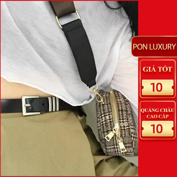Thắt lưng da, Dây nịt đục lỗ nam nữ trẻ trung màu đen trắng ponluxury hà nội hcm