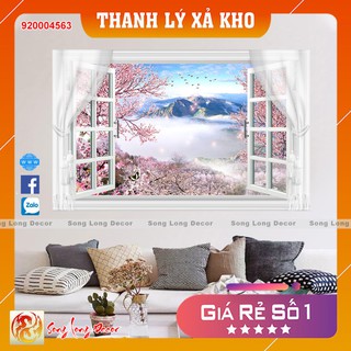 Tranh dán tường 3d Cửa Sổ - 920004563 Tranh 3D Không Gian Sống - Song Long Decor