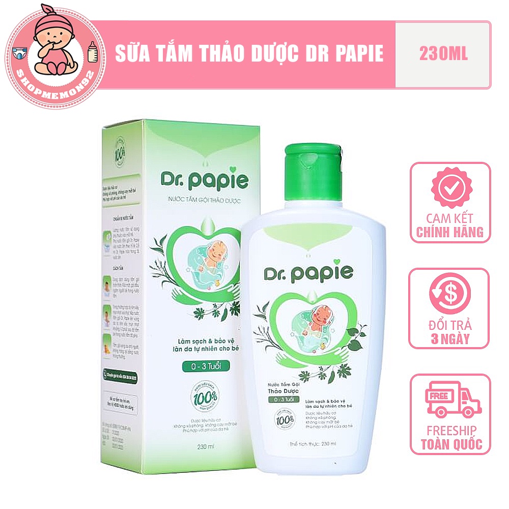 Sữa tắm thảo dược Dr Papie cho bé 230ml