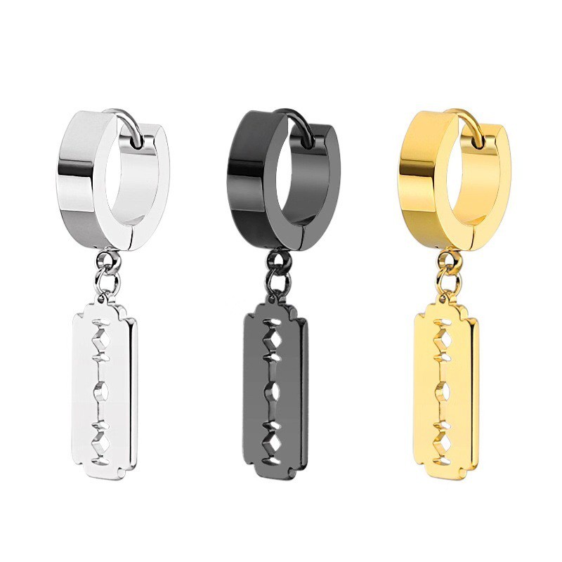 Khuyên tai Nam Titan hình khóa phong cách Hàn Quốc