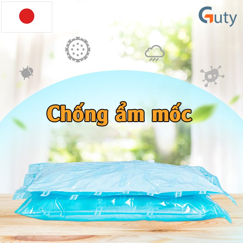 Bộ 4 túi chân không Kitai KT68 đựng quần áo, chăn màn, mền gối của Nhật Bản cỡ nhỏ kích thước 40x60cm