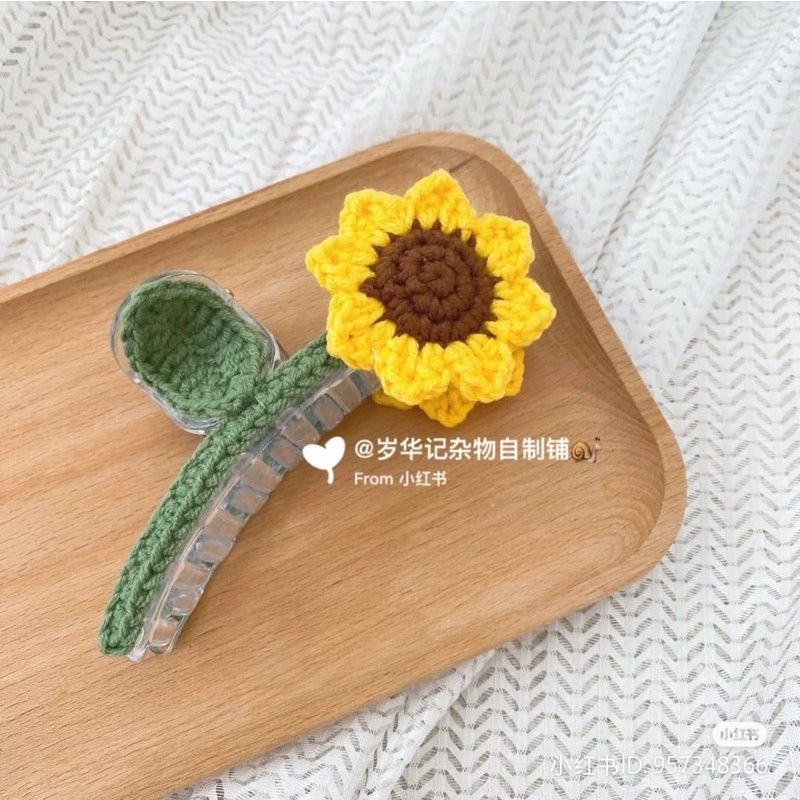 Kẹp tóc hoa len Hàn Quốc hàng thủ công🌻🌻🌻