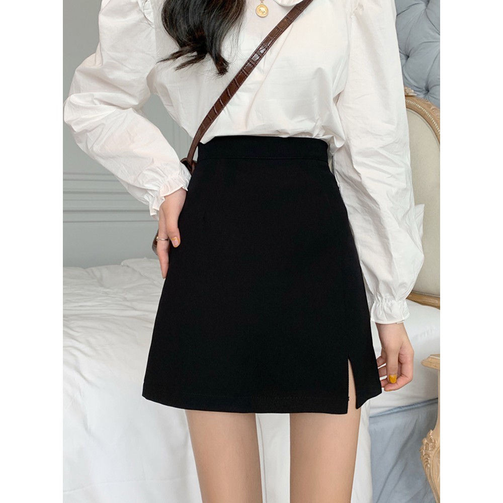 Chân váy chữ A xẻ có lót trong  Miho house