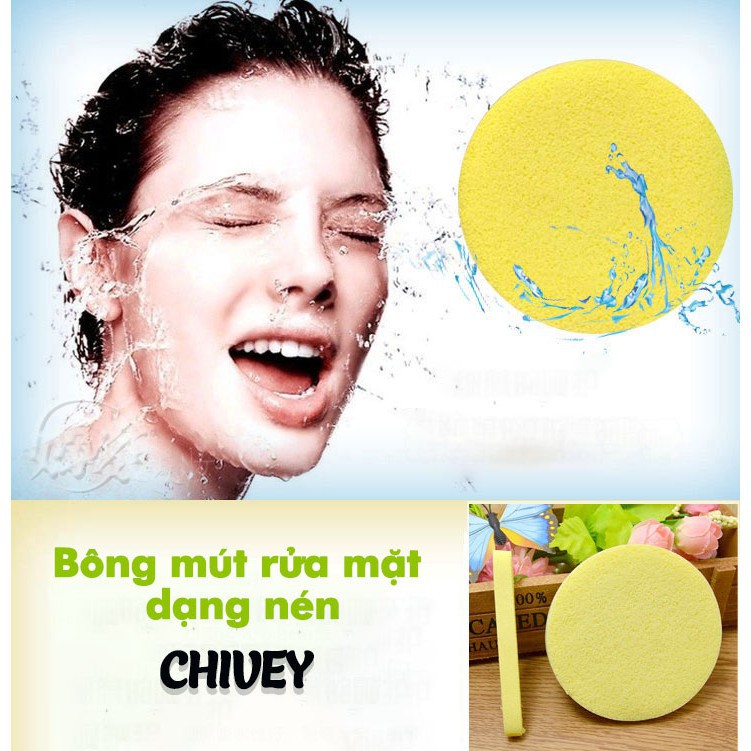 Bông mút rửa mặt Chivey chính hãng  (spa hay dùng)