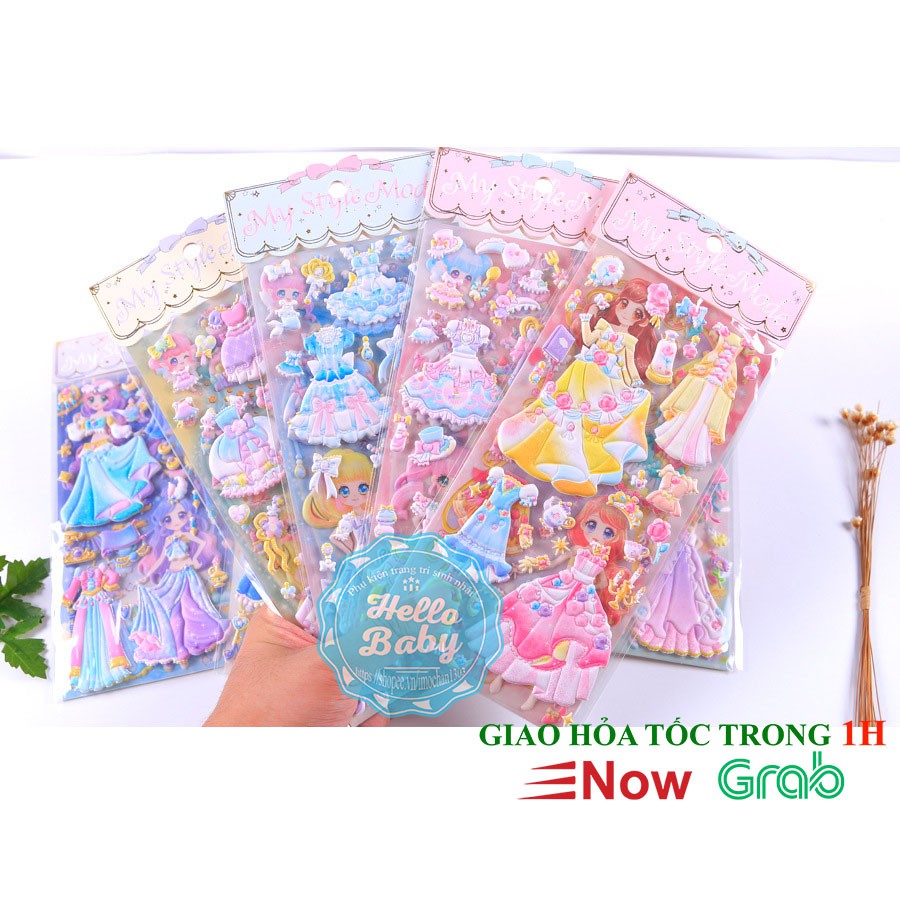 Hình dán Sticker 2 lớp dập nổi 3D xốp