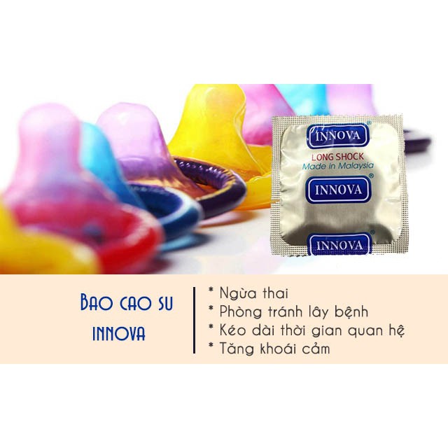 [Hàng Malaysia] BCS INNOVA Vàng (Gold)- Bcs Gân Gai Kéo Dài Thời Gian Yêu, Hộp12Cái. Bcs Có Gai Nhỏ Chạy Dọc Thân.