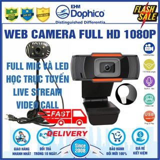 Webcam HD 1080P và 720P – Tích hợp Mic và đèn Led hỗ trợ học trực tuyến – Hình siêu nét – Âm thanh chuẩn thực – BH 1 năm