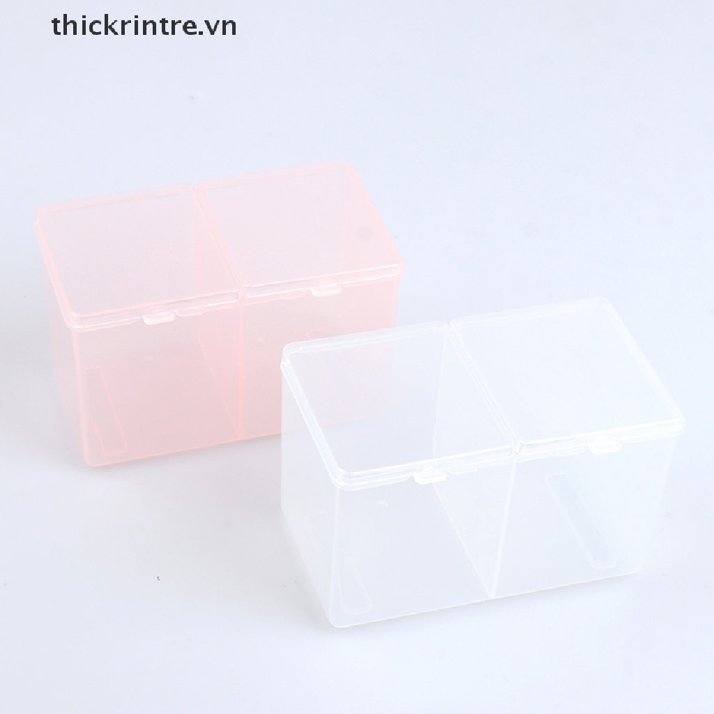 [Hàng mới về] Hộp đựng tăm bông miếng mút trang điểm hai ngăn tiện lợi