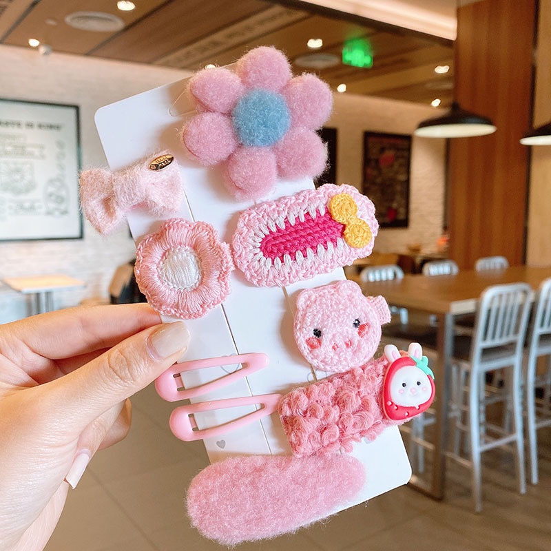 Set 8 Kẹp Tóc Hoạt Hình Xinh Xắn Dành Cho Bé Gái